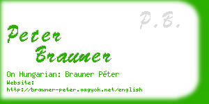 peter brauner business card